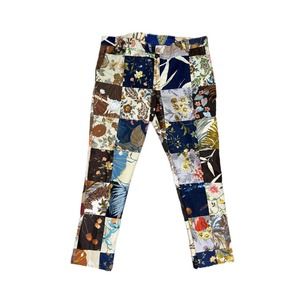 90s XL PatchWork Pants Quilted Floral Custom Trousers VTG